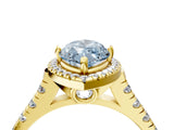 Yellow gold Fancy Blue Marquise  Halo Pavé Diamond Engagement Ring with Four-Prong Setting_30