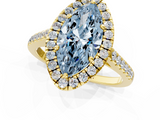 Yellow gold Fancy Blue Marquise  Halo Pavé Diamond Engagement Ring with Four-Prong Setting_4