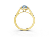Yellow gold Fancy Blue Marquise  Halo Pavé Diamond Engagement Ring with Four-Prong Setting_6