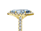 Yellow gold Fancy Blue Marquise  Halo Pavé Diamond Engagement Ring with Four-Prong Setting_8