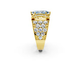 Yellow gold Fancy Blue Marquise  Halo Pave Diamond Engagement Ring with Milgrain Detailing_51