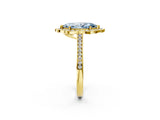 Yellow gold Fancy Blue Marquise  Halo Round Diamond Pave Band with Four-Prong Setting_40