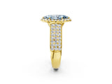 Yellow gold Fancy Blue Marquise  Halo Round Diamond Pave Band with Prong Setting_14