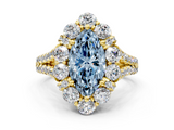 Yellow gold Fancy Blue Marquise  Halo Split Shank Diamond Engagement Ring with Pave Band and Four-Prong Setting_54