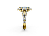 Yellow gold Fancy Blue Marquise  Halo Split Shank Diamond Engagement Ring with Pave Band and Four-Prong Setting_56