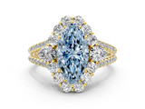 Yellow gold Fancy Blue Marquise  Halo Split Shank Diamond Engagement Ring with Prong Setting_20