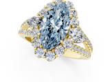 Yellow gold Fancy Blue Marquise  Halo Split Shank Diamond Engagement Ring with Prong Setting_21