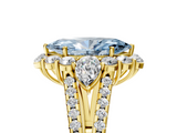 Yellow gold Fancy Blue Marquise  Halo Split Shank Diamond Engagement Ring with Prong Setting_25