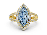 Yellow gold Fancy Blue Marquise  Halo Split Shank Diamond Ring with Four-Prong Setting_32