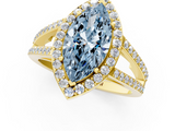 Yellow gold Fancy Blue Marquise  Halo Split Shank Diamond Ring with Four-Prong Setting_33