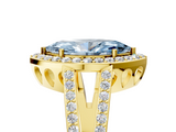 Yellow gold Fancy Blue Marquise  Halo Split Shank Diamond Ring with Four-Prong Setting_37