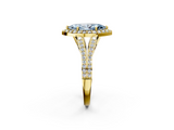 Yellow gold Fancy Blue Marquise  Halo Split Shank Diamond Ring with Prong Setting_22
