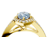 Yellow gold Fancy Blue Marquise  Halo Split Shank Pave Diamond Ring with Four-Prong Setting_53