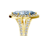 Yellow gold Fancy Blue Marquise  Halo Split Shank Pave Diamond Ring with Four-Prong Setting_54