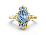 Yellow gold Fancy Blue Marquise  Halo Split Shank Pave Diamond Ring with Petal Prong Setting_20