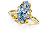Yellow gold Fancy Blue Marquise  Halo Split Shank Pave Diamond Ring with Petal Prong Setting_21