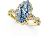 Yellow gold Fancy Blue Marquise  Halo Twist Band Solitaire Ring with Six-Prong Setting_33