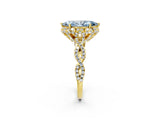 Yellow gold Fancy Blue Marquise  Halo Twist Band Solitaire Ring with Six-Prong Setting_34