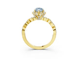 Yellow gold Fancy Blue Marquise  Halo Twist Band Solitaire Ring with Six-Prong Setting_35