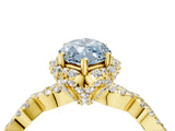 Yellow gold Fancy Blue Marquise  Halo Twist Band Solitaire Ring with Six-Prong Setting_36