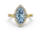 Yellow gold Fancy Blue Marquise  Halo Twist Band Solitaire Ring_20