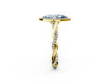 Yellow gold Fancy Blue Marquise  Halo Twist Band Solitaire Ring_22