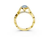 Yellow gold Fancy Blue Marquise  Halo Twist Band Solitaire Ring_23