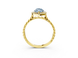 Yellow gold Fancy Blue Marquise  Halo Twisted Band Four-Prong Diamond Ring_23