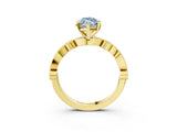 Yellow gold Fancy Blue Marquise  Milgrain Bezel Diamond Engagement Ring with Solitaire Prong Setting_143