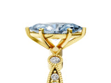 Yellow gold Fancy Blue Marquise  Milgrain Bezel Diamond Engagement Ring with Solitaire Prong Setting_145