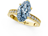 Yellow gold Fancy Blue Marquise  Milgrain Pave Diamond Engagement Ring with Four-Prong Setting_151