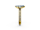 Yellow gold Fancy Blue Marquise  Milgrain Pave Diamond Engagement Ring with Four-Prong Setting_152