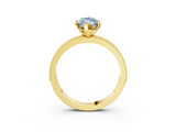 Yellow gold Fancy Blue Marquise  Milgrain Pave Diamond Engagement Ring with Four-Prong Setting_153