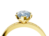 Yellow gold Fancy Blue Marquise  Milgrain Pave Diamond Engagement Ring with Four-Prong Setting_154