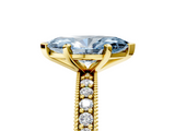 Yellow gold Fancy Blue Marquise  Milgrain Pave Diamond Engagement Ring with Four-Prong Setting_155