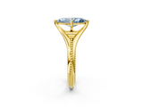 Yellow gold Fancy Blue Marquise  Solitaire Beaded Band Six-Prong Setting_2