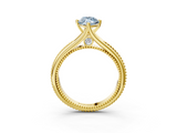 Yellow gold Fancy Blue Marquise  Solitaire Beaded Band Six-Prong Setting_3