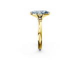 Yellow gold Fancy Blue Marquise  Solitaire Beaded Band with Four-Prong Setting_61