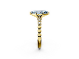 Yellow gold Fancy Blue Marquise  Solitaire Bezel Accent Diamond Engagement Ring with Beaded Band and Four-Prong Setting_57