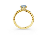 Yellow gold Fancy Blue Marquise  Solitaire Bezel Accent Diamond Engagement Ring with Beaded Band and Four-Prong Setting_58