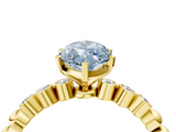 Yellow gold Fancy Blue Marquise  Solitaire Bezel Accent Diamond Engagement Ring with Beaded Band and Four-Prong Setting_59