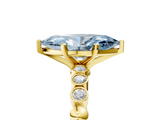 Yellow gold Fancy Blue Marquise  Solitaire Bezel Accent Diamond Engagement Ring with Beaded Band and Four-Prong Setting_60