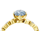 Yellow gold Fancy Blue Marquise  Solitaire Bezel-Set Diamond Ring with Beaded Band and Four-Prong Setting_36