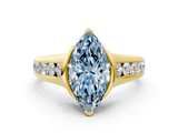 Yellow gold Fancy Blue Marquise  Solitaire Bezel-Set Diamond Ring with Channel-Set Band_36
