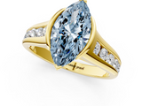 Yellow gold Fancy Blue Marquise  Solitaire Bezel-Set Diamond Ring with Channel-Set Band_37