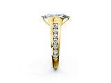 Yellow gold Fancy Blue Marquise  Solitaire Bezel-Set Diamond Ring with Channel-Set Band_38