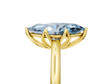 Yellow gold Fancy Blue Marquise  Solitaire Cathedral Diamond Ring with Six-Prong Setting_22