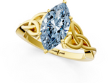 Yellow gold Fancy Blue Marquise  Solitaire Celtic Knot Engagement Ring with Four-Prong Setting_43