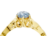 Yellow gold Fancy Blue Marquise  Solitaire Celtic Knot Engagement Ring with Four-Prong Setting_46