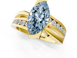Yellow gold Fancy Blue Marquise  Solitaire Channel-Set Split Shank Ring with Tension Prong Setting_4
